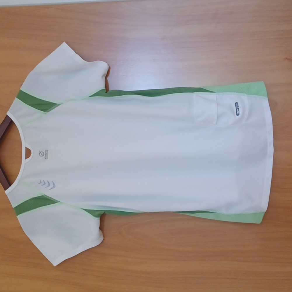 Womens North Face Size L White Green Workout Top - Picture 2 of 3